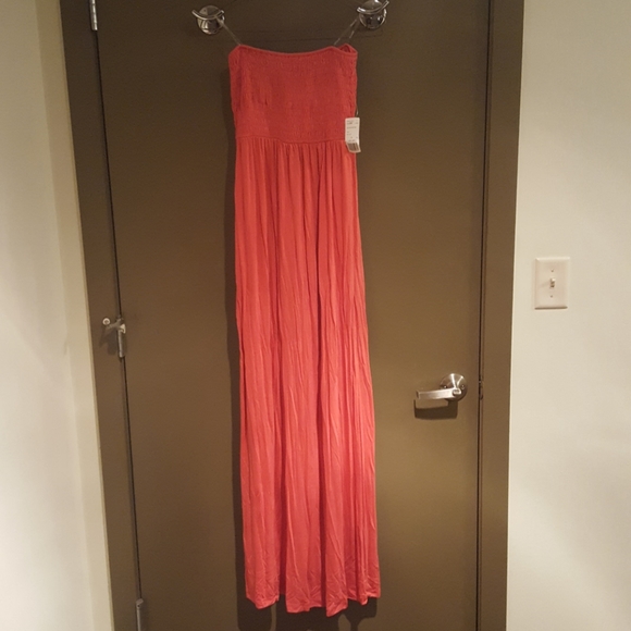 NWT F21 Smock Empire Waist Strapless Maxi … - Picture 1 of 2